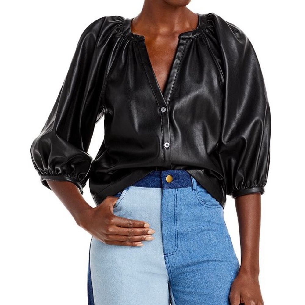 STAUD New Dill Leather Blouse
